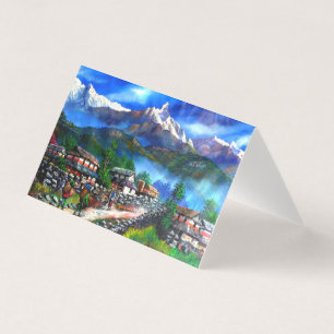 Carte De Visite Vue Panoramique De L'Everest Mountain Nepal