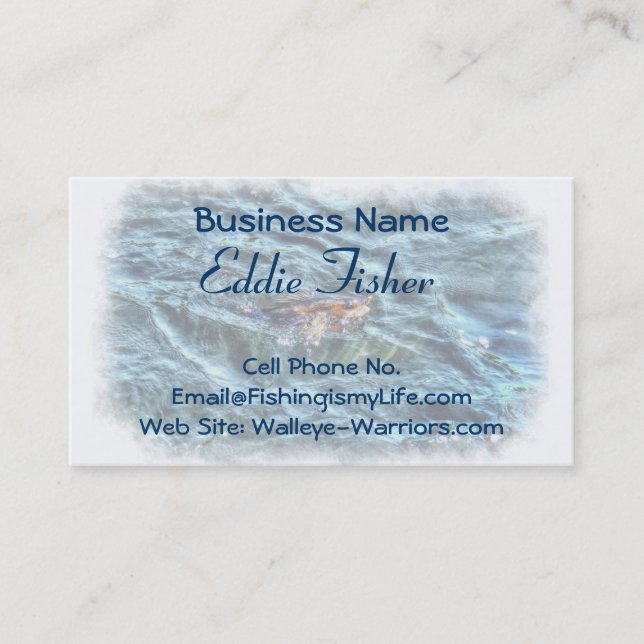 Carte De Visite Walleye Fishing Outdoor Fisherman's Sport Biz Card (Devant)