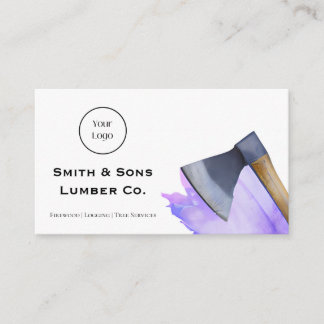 Carte De Visite Watercolor Ax Throwing ou Lumber Company