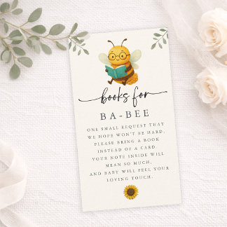 Carte De Visite Watercolor Bee Baby Shower Book Request Card