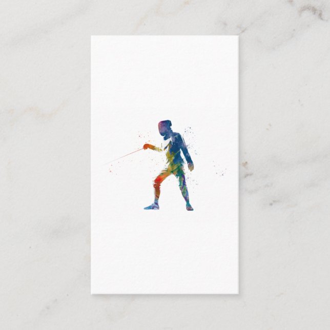 Carte De Visite watercolor fencing (Devant)