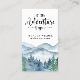 Carte De Visite Watercolor Forest Adventure Guide de la nature