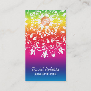 CARTE DE VISITE WATERCOLOR MANDALA LOGO CUSTOMISÉ YOGA INSTRUCTEUR