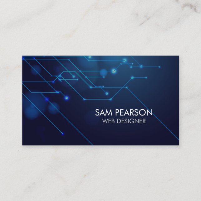 Carte De Visite Web Designer Internet Circuits (Devant)