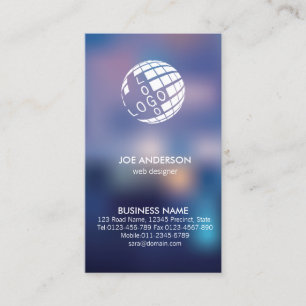 Carte De Visite Web Designer IT Ordinateur Feux de points floues