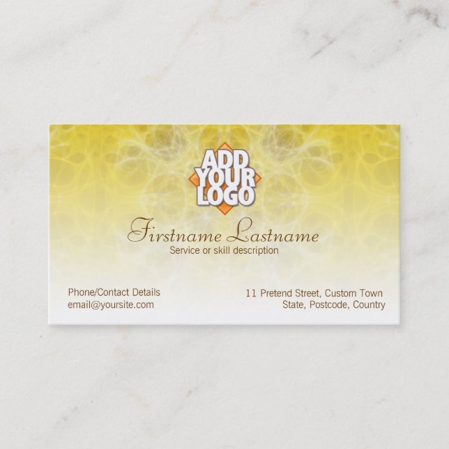 Carte de visite Web jaune (Devant)