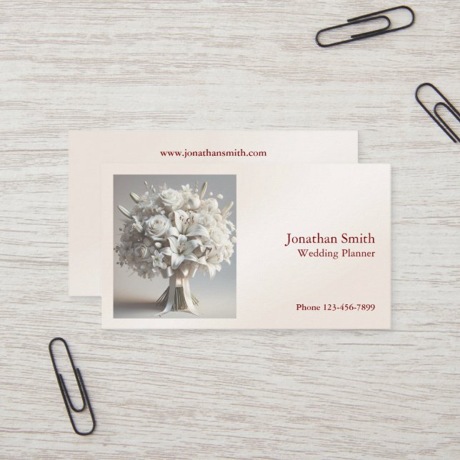 Carte de visite wedding planner (Devant/Arrière en situation)