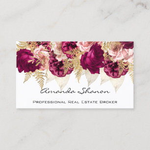 Carte De Visite Wedding planner de l'événement Red Floral Logo QR 
