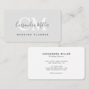Carte De Visite Wedding planner de nom de monogramme simple