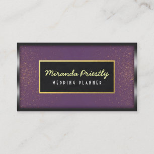 Carte De Visite Wedding planner de Parties scintillant Black Gold 
