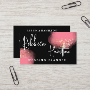 Carte De Visite Wedding planner de Parties scintillant rose tendan