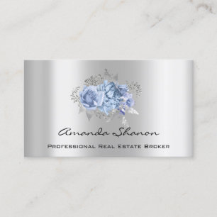 Carte De Visite Wedding planner d'événement Floral Silver Logo QRC