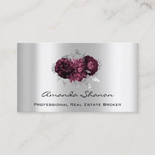 Carte De Visite Wedding planner d'événement Marsala Silver Logo QR