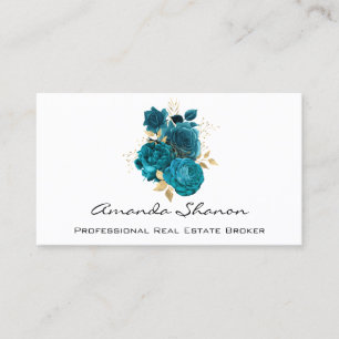 Carte De Visite Wedding planner d'événement Roses or blanc LogoQRC