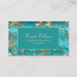 Carte De Visite Wedding planner d'or Turquoise
