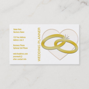 Carte De Visite Wedding planner du coeur   d'anneaux de mariage