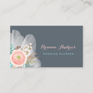 Carte De Visite Wedding planner élégant féminin de bouquet floral