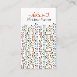 Carte De Visite Wedding planner fleuriste feuille de lierre pastel