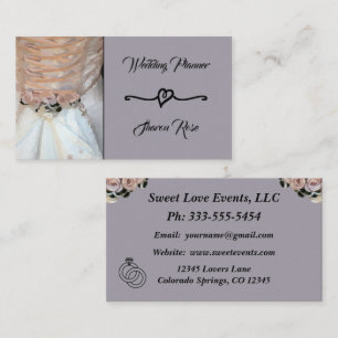 Carte de visite Wedding planner Floral Lavender