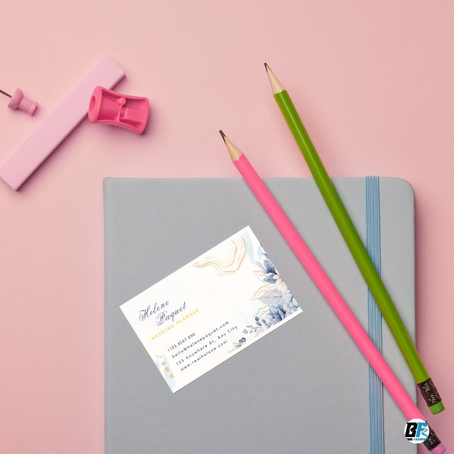 Carte De Visite Wedding planner Gold & Blue (Créateur téléchargé)