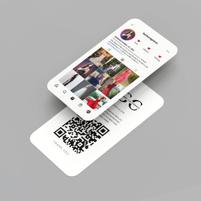 Carte De Visite Wedding planner moderne de Boutique nuptiale Insta (Modern Bridal Boutique Gowns Designer Instagram Business Card
)