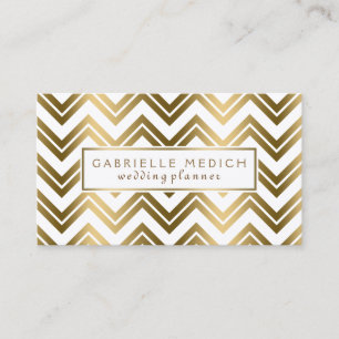 Carte De Visite Wedding planner moderne Gold Zigzag Chevron