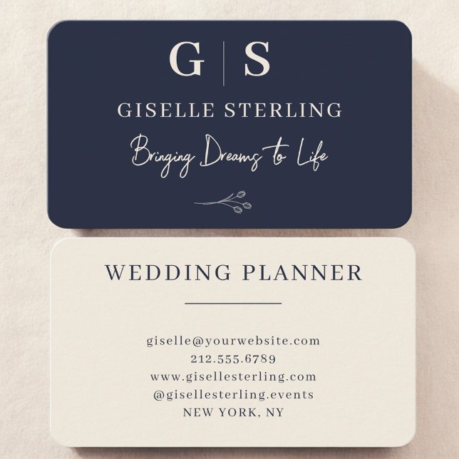Carte De Visite Wedding Planner Navy Blue (Créateur téléchargé)