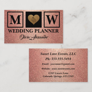 Carte de visite Wedding planner or Rose simple