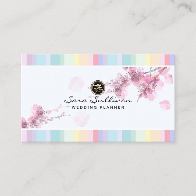 Carte de visite Wedding planner Pastel CherryBloss (Devant)