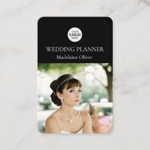 Carte De Visite Wedding planner photo noir blanc QR Code