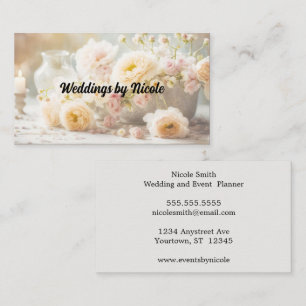 Carte De Visite Wedding planner Rose Cream et Blush