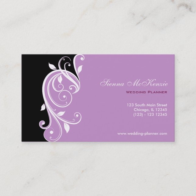 Carte De Visite Wedding planner Swirl (Devant)