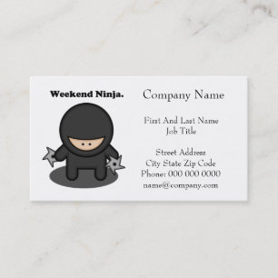 Carte De Visite Weekend Ninja Drôle mignon Japon Dessin