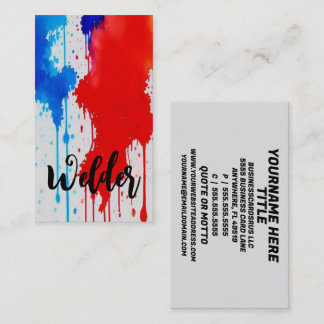 Carte De Visite Welder Patriotic Rouge Blanc et Bleu