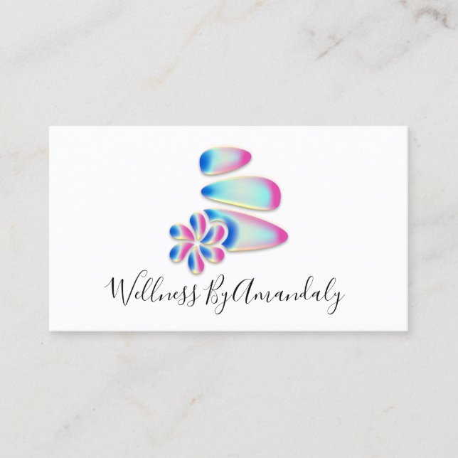 Carte De Visite Wellness Spa Massage Thérapie Réflexologie Hologra (Devant)