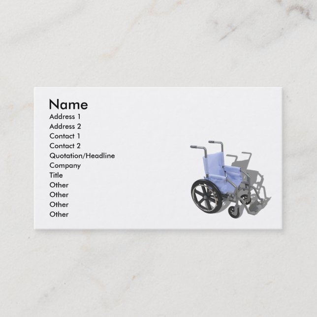 Carte De Visite WheelchairBlueSeat073110, nom, adresse 1, Addr… (Devant)