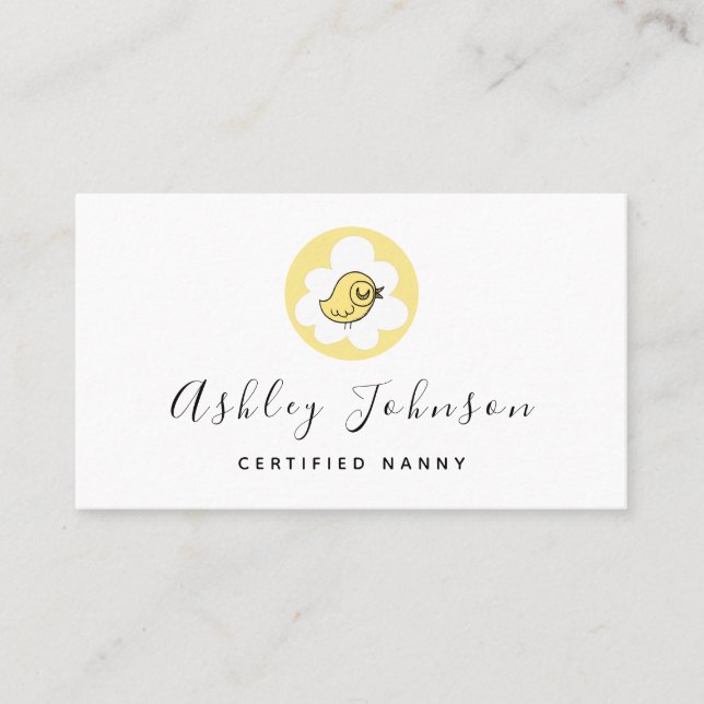 Carte De Visite Whimsical Baby Chic Toddler Services de soins pour (Devant)