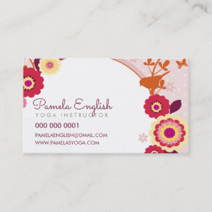 Carte De Visite WHIMSICAL BOTANIQUE nature florale couleurs automn