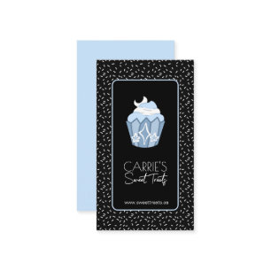 Carte De Visite Whimsical Celestial Blue Moon Cupcake
