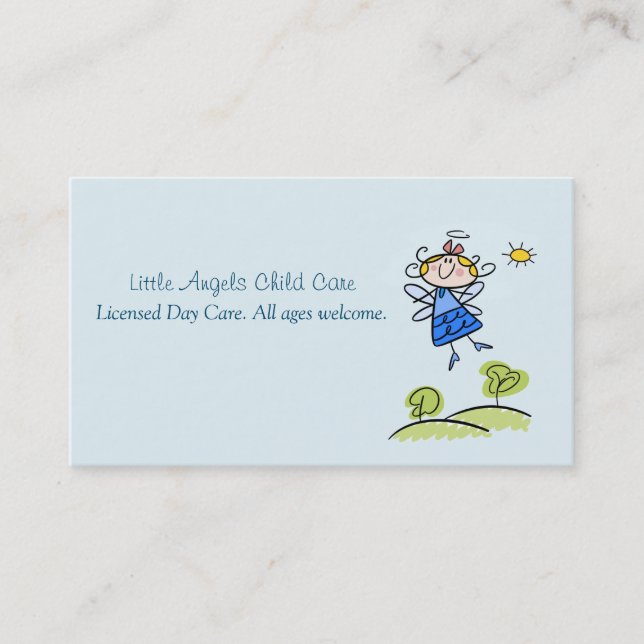 Carte De Visite Whimsical Happy Angel Fairy Flying Dehors (Devant)