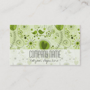 Carte De Visite Whimsical Lime Green Floral Élégant Planificateur 