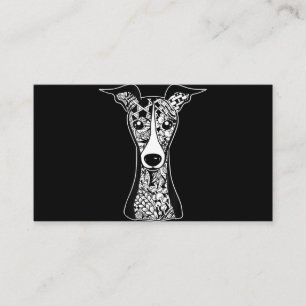 Carte De Visite Whippet Lover  Art Graphique à visage gris italien
