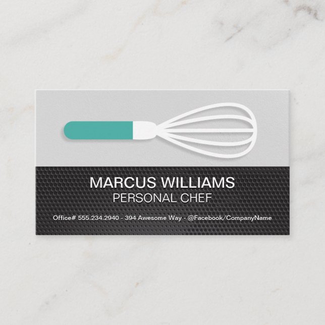 Carte De Visite Whisk Chef culinaire | Propriétaire du restaurant (Devant)