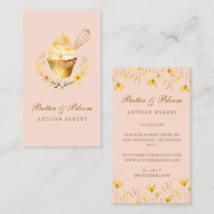 Carte De Visite Whisk d'or & Cupcake, boulangerie Chef traiteur