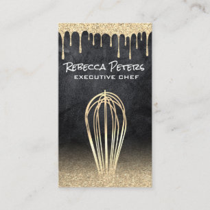 Carte De Visite Whisk d'or   Parties scintillant d'or