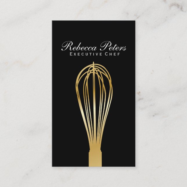 Carte De Visite Whisk (or) | Maître culinaire (Devant)