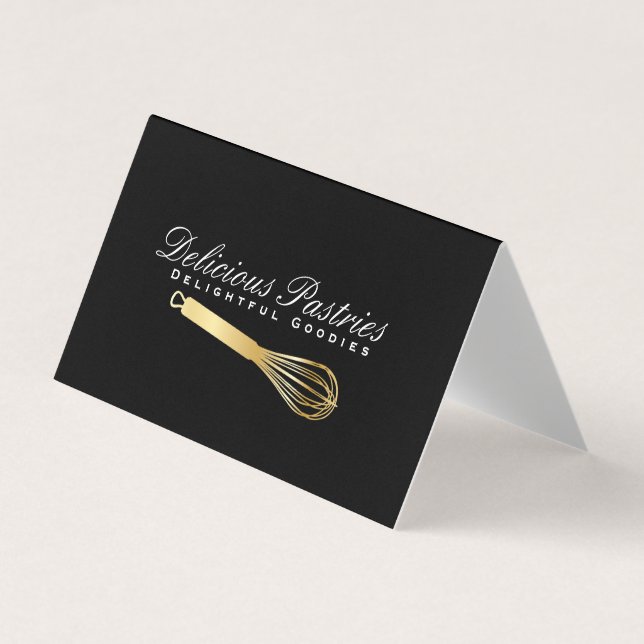Carte De Visite Whisk (or) | Maître culinaire (Devant)