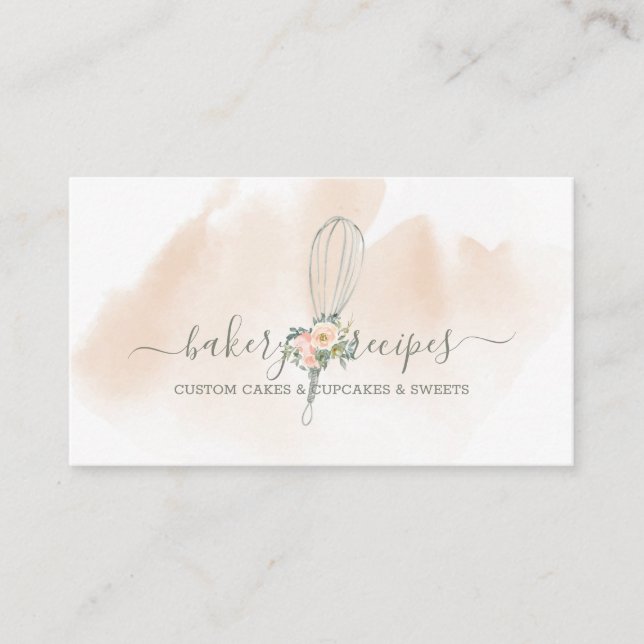 Carte De Visite Whisk Signature boulangerie mignonne chef (Devant)