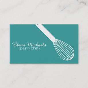 Carte De Visite Whisk Turquoise et blanc