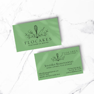 Carte De Visite Whisk Vert Pâtisserie Chef Accueil Boulangerie Caf
